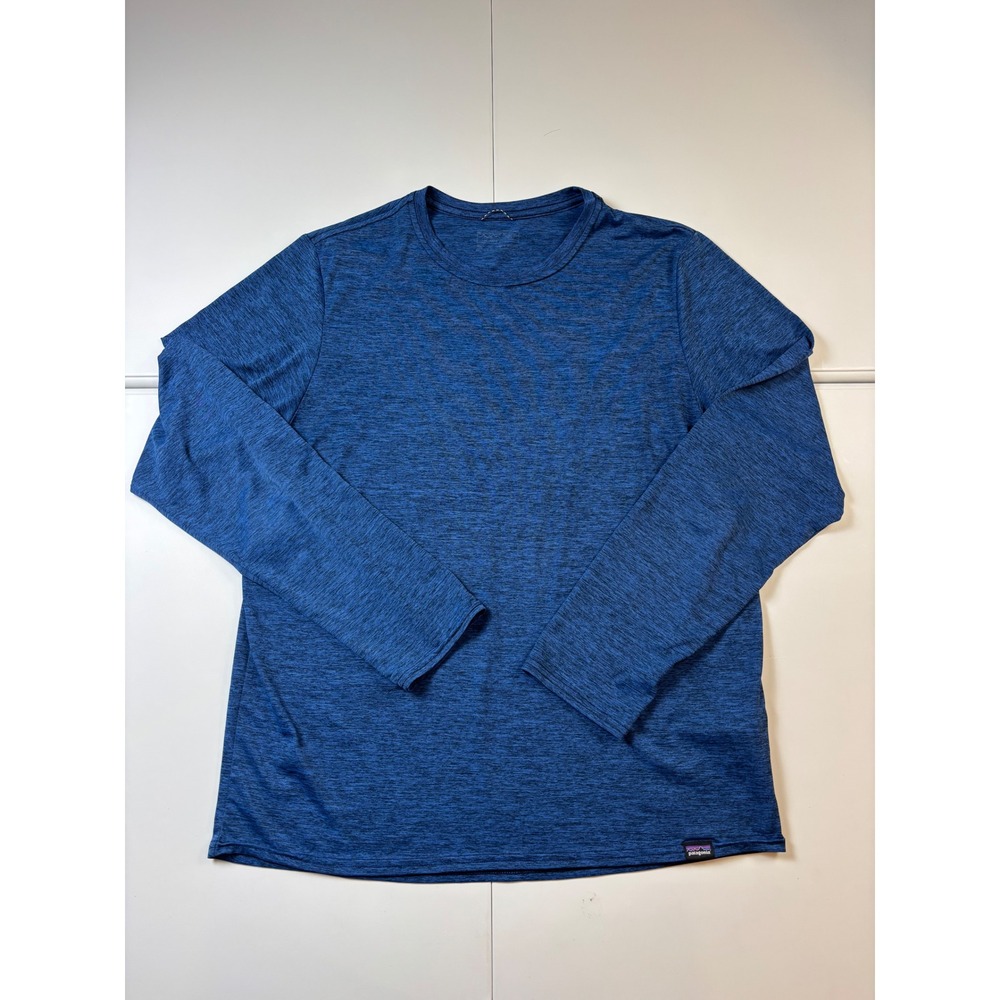 Patagonia Capilene Cool Daily Shirt Mens Medium Blue Sun Shirt Anglers Logo